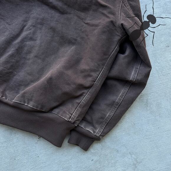 Vintage Y2K Carhartt WOMENS WJ130 DKB brown hooded work wear jacket - Picture 8 of 8